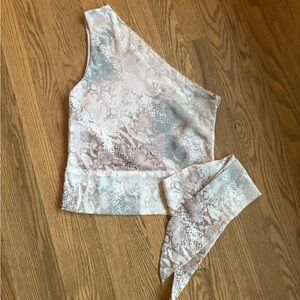 KARLIE One Shoulder Snake Print Top